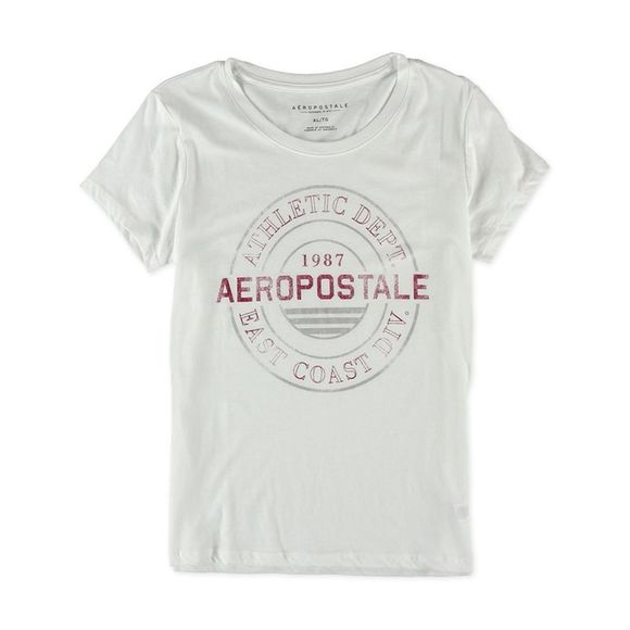 T-shirt graphique homme AEROPOSTALE XS gris coton AJ97